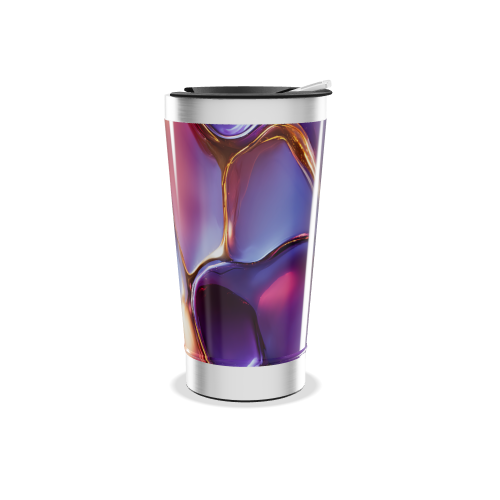 Copo Térmico - Cores Abstratas Aço Inox
