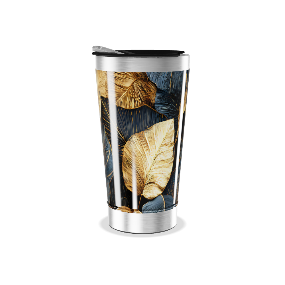 Copo Térmico - Folhas Douradas Aço Inox