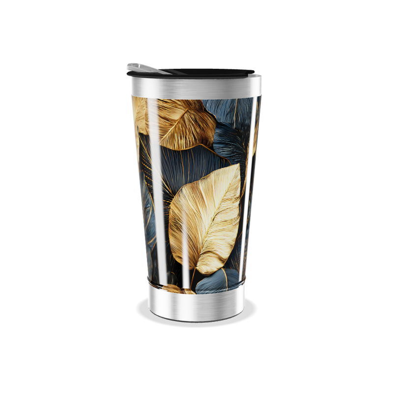 Copo Térmico - Folhas Douradas Aço Inox