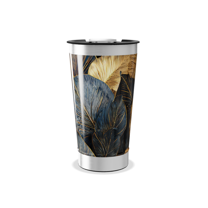 Copo Térmico - Folhas Douradas Aço Inox