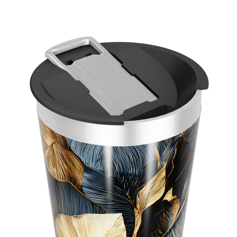 Copo Térmico - Folhas Douradas Aço Inox