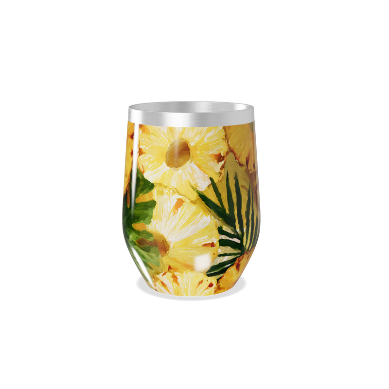 Copo Térmico Slim - Abacaxi Tropical Aço Inox