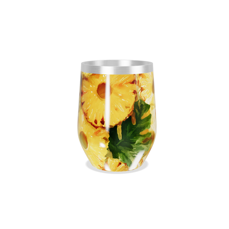 Copo Térmico Slim - Abacaxi Tropical Aço Inox