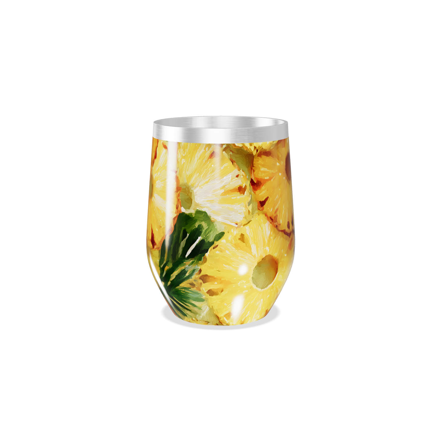 Copo Térmico Slim - Abacaxi Tropical Aço Inox