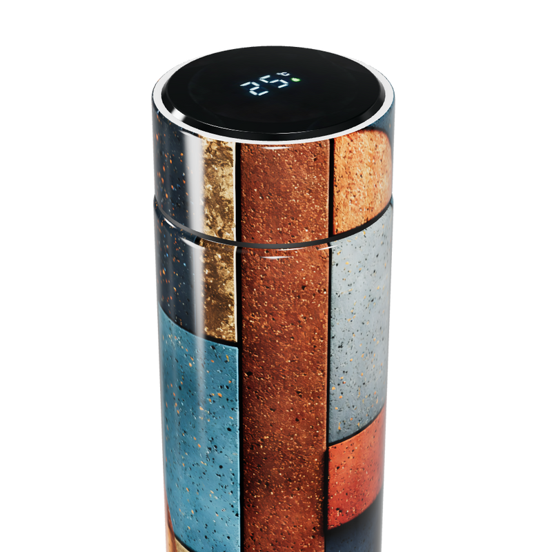 Garrafa Térmica Touch - Design Geométrico Colorido