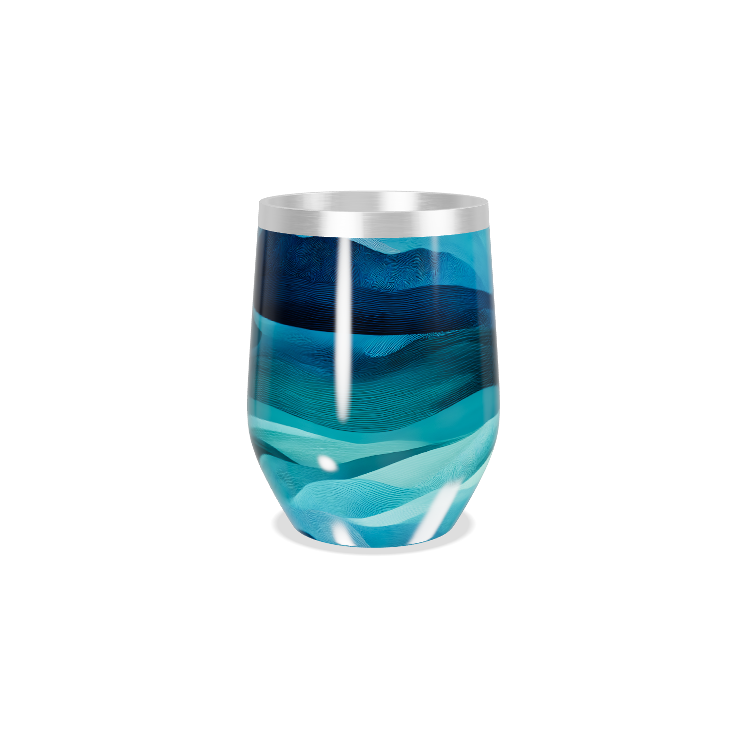 Copo Térmico Slim - Ondas Azul Inox