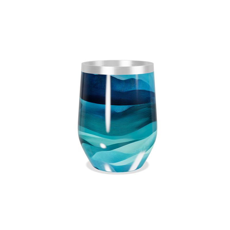 Copo Térmico Slim - Ondas Azul Inox