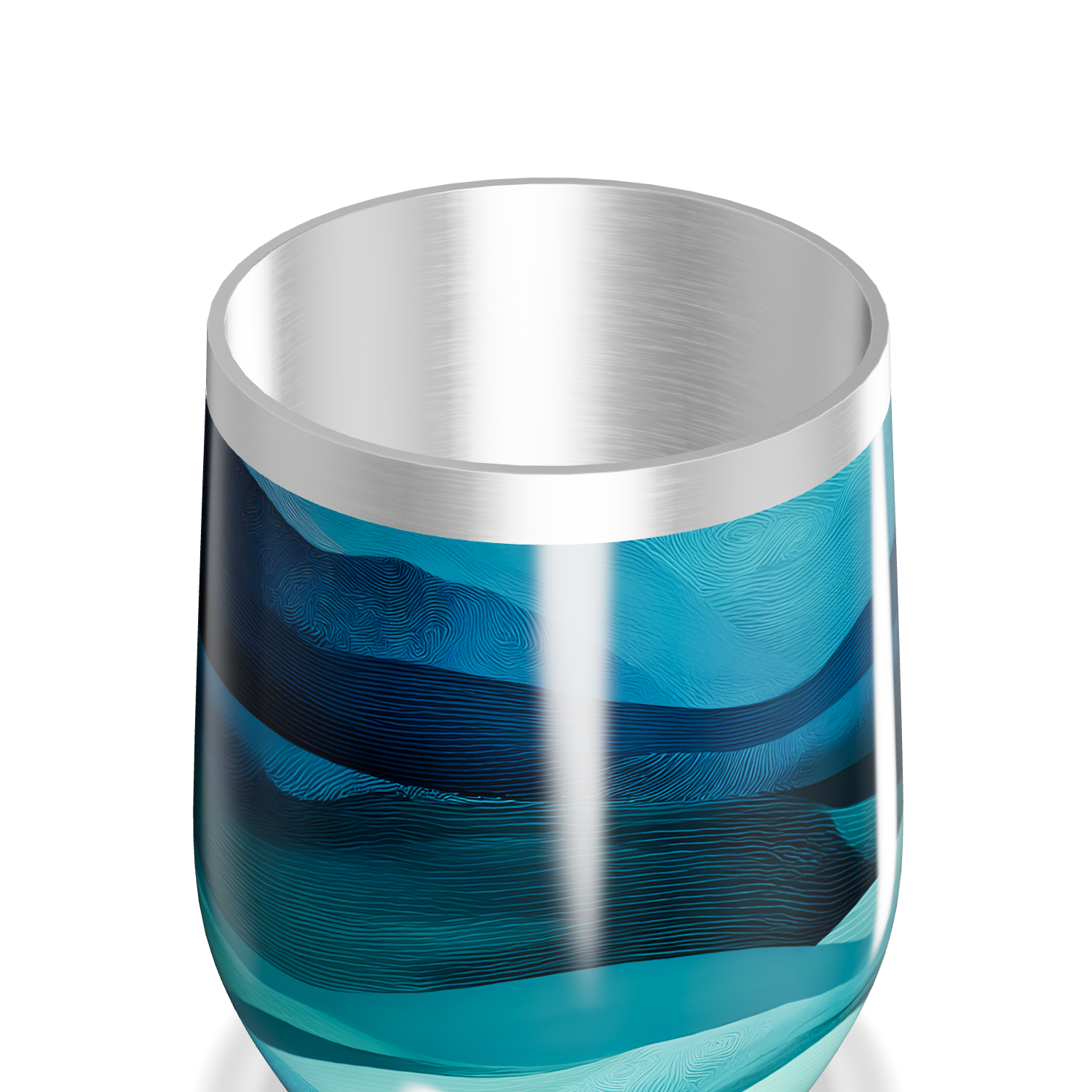 Copo Térmico Slim - Ondas Azul Inox