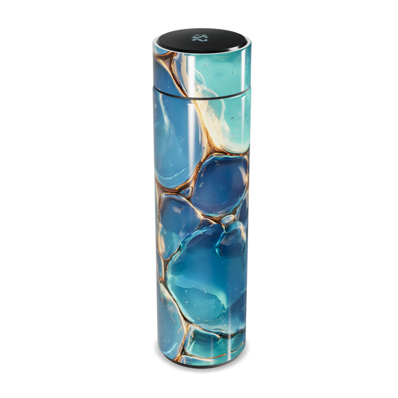 Garrafa Térmica Touch Azul Marmorizada