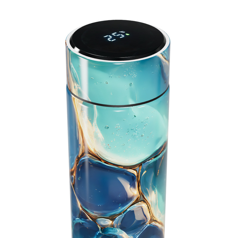 Garrafa Térmica Touch Azul Marmorizada