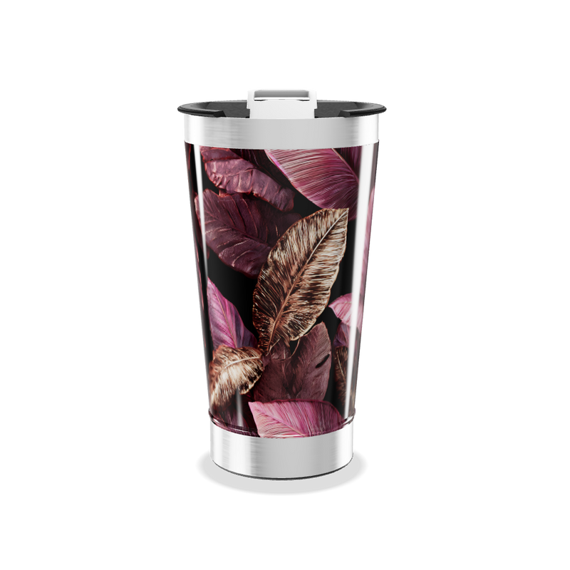 Copo Térmico - Folhas Roxas Inox