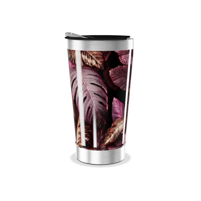 Copo Térmico - Folhas Roxas Inox