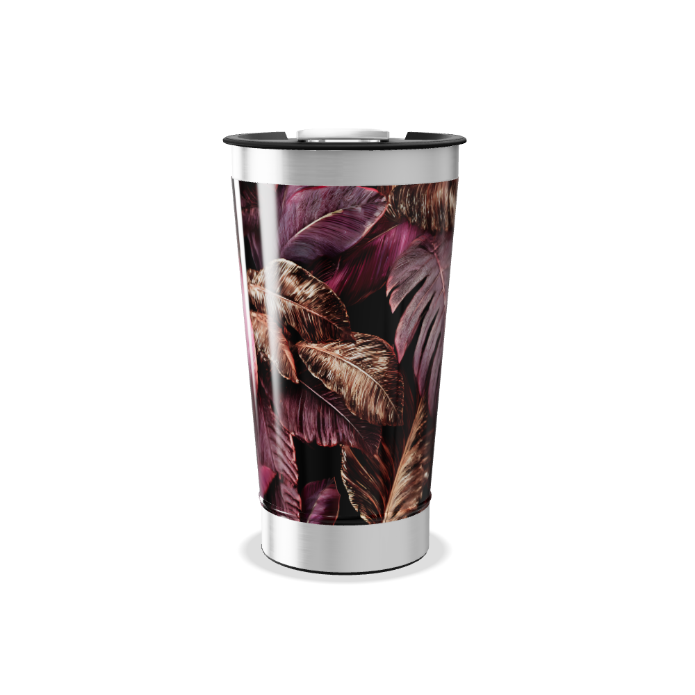 Copo Térmico - Folhas Roxas Inox