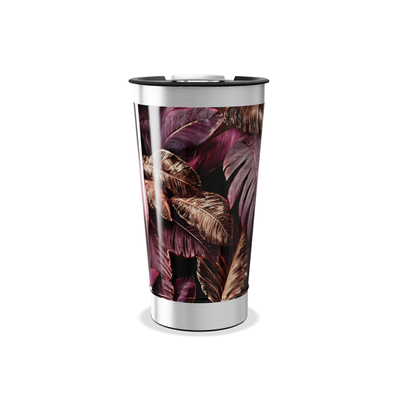 Copo Térmico - Folhas Roxas Inox