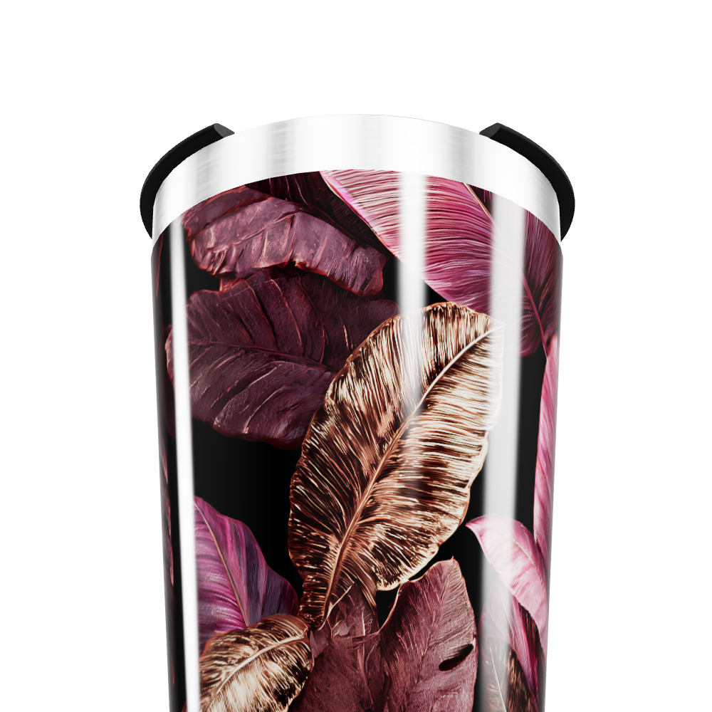 Copo Térmico - Folhas Roxas Inox