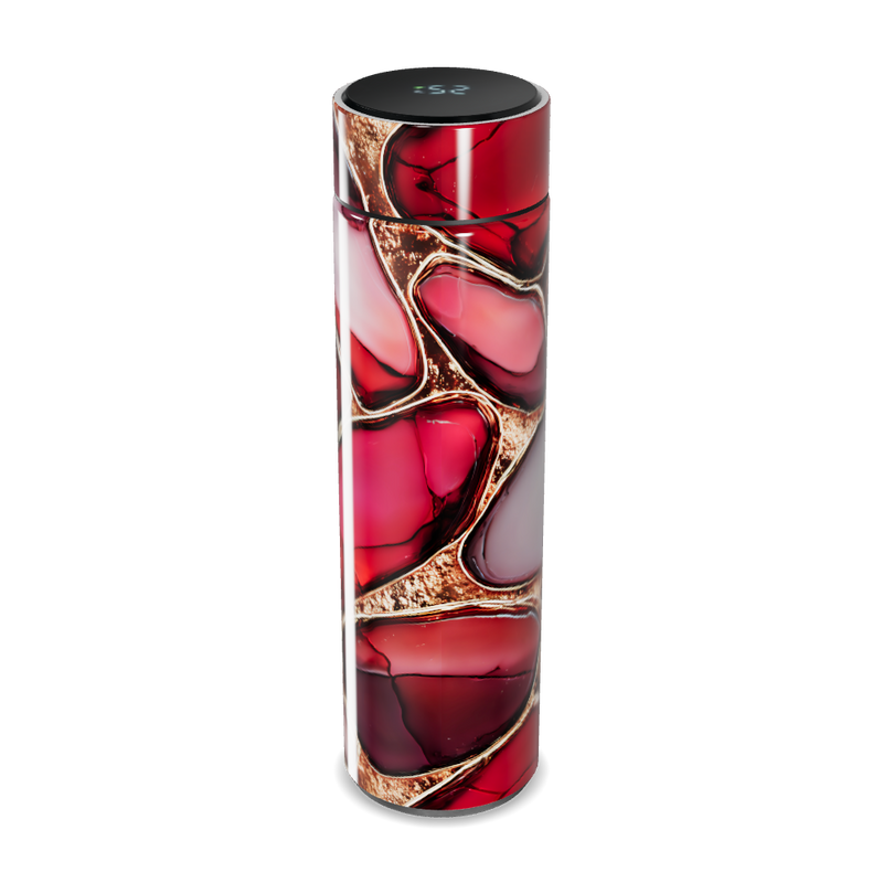 Garrafa Térmica Touch - Estampa Abstrata Vermelha