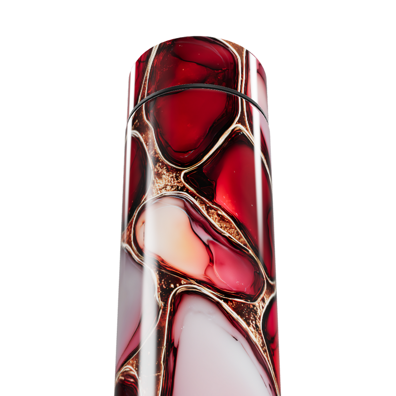 Garrafa Térmica Touch - Estampa Abstrata Vermelha