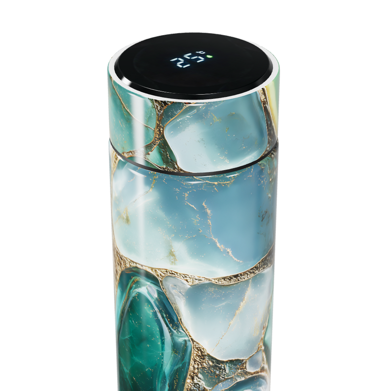 Garrafa Térmica Touch - Verde Marmorizada