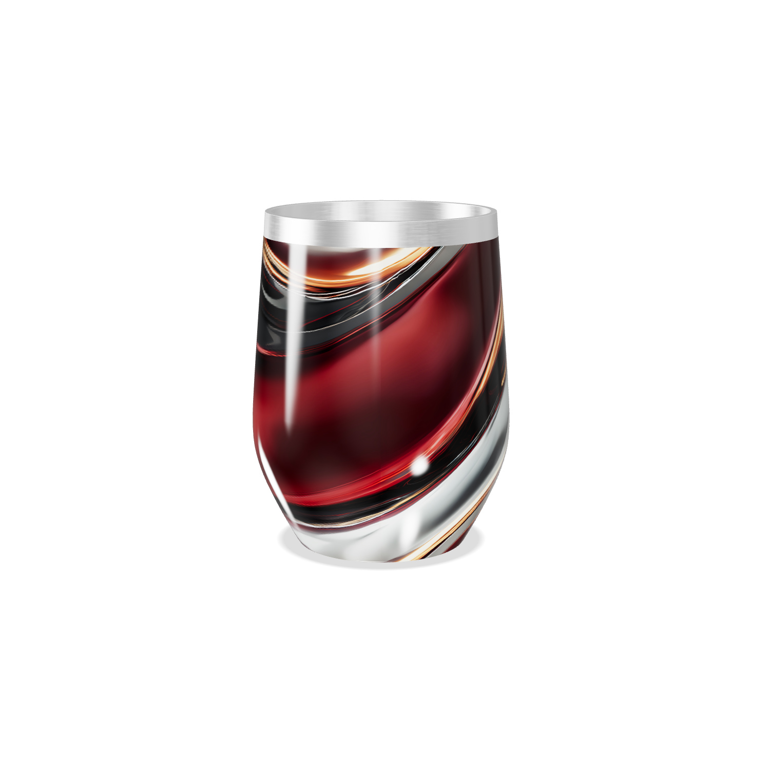 Copo Térmico Slim - Preto com Design Abstrato