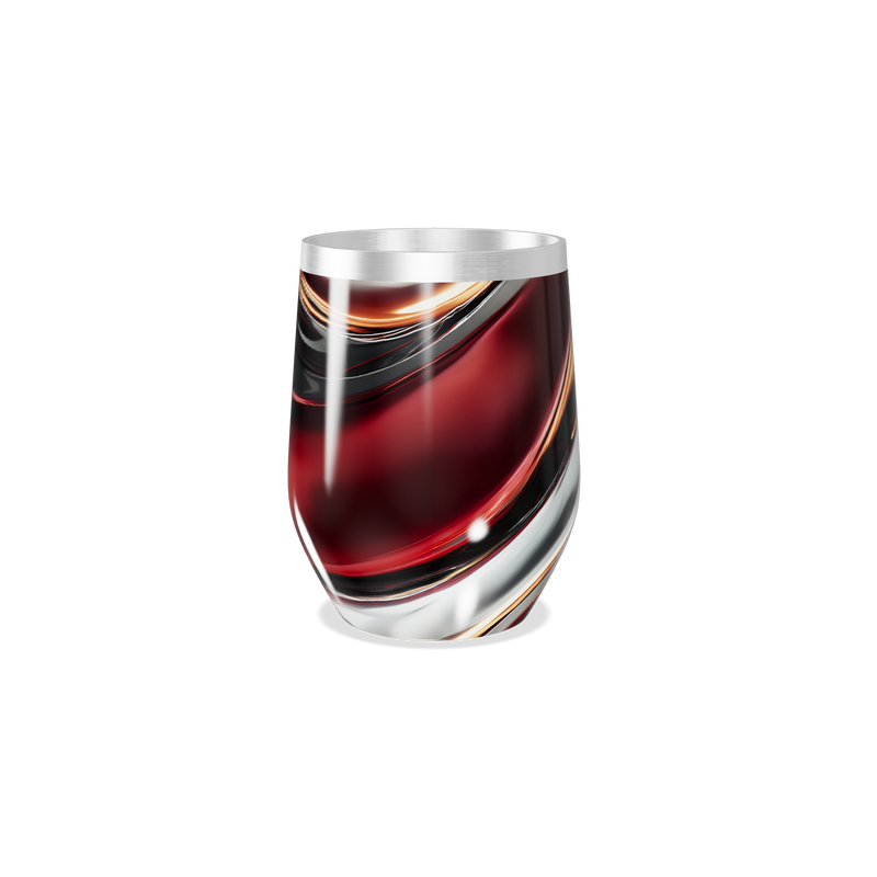 Copo Térmico Slim - Preto com Design Abstrato