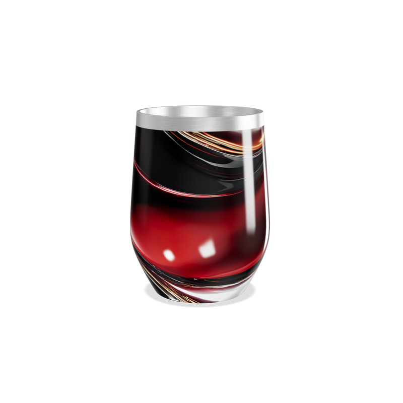 Copo Térmico Slim - Preto com Design Abstrato