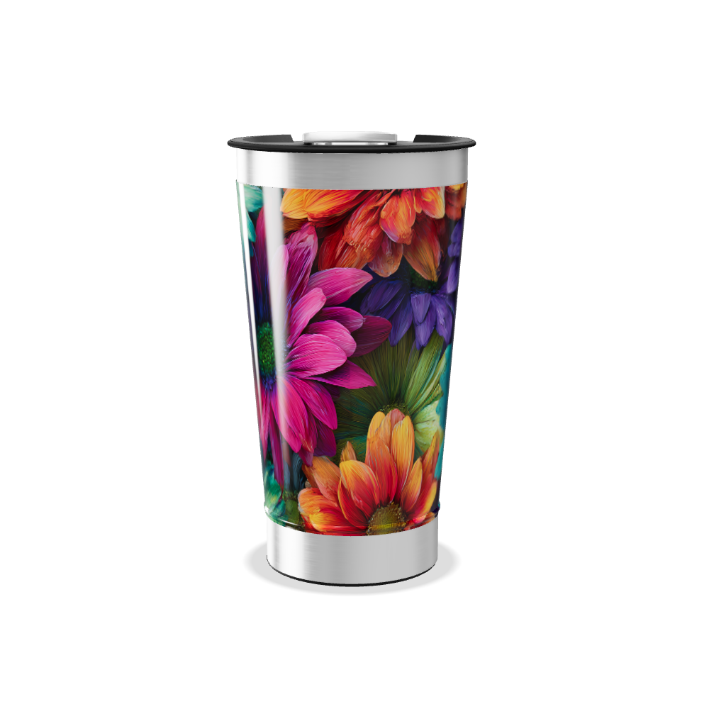 Copo Térmico - Flores Coloridas Inox