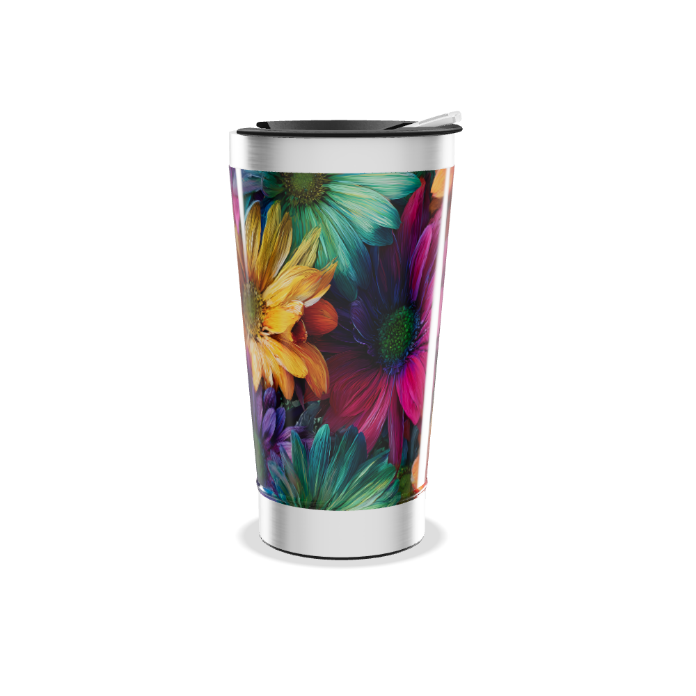 Copo Térmico - Flores Coloridas Inox