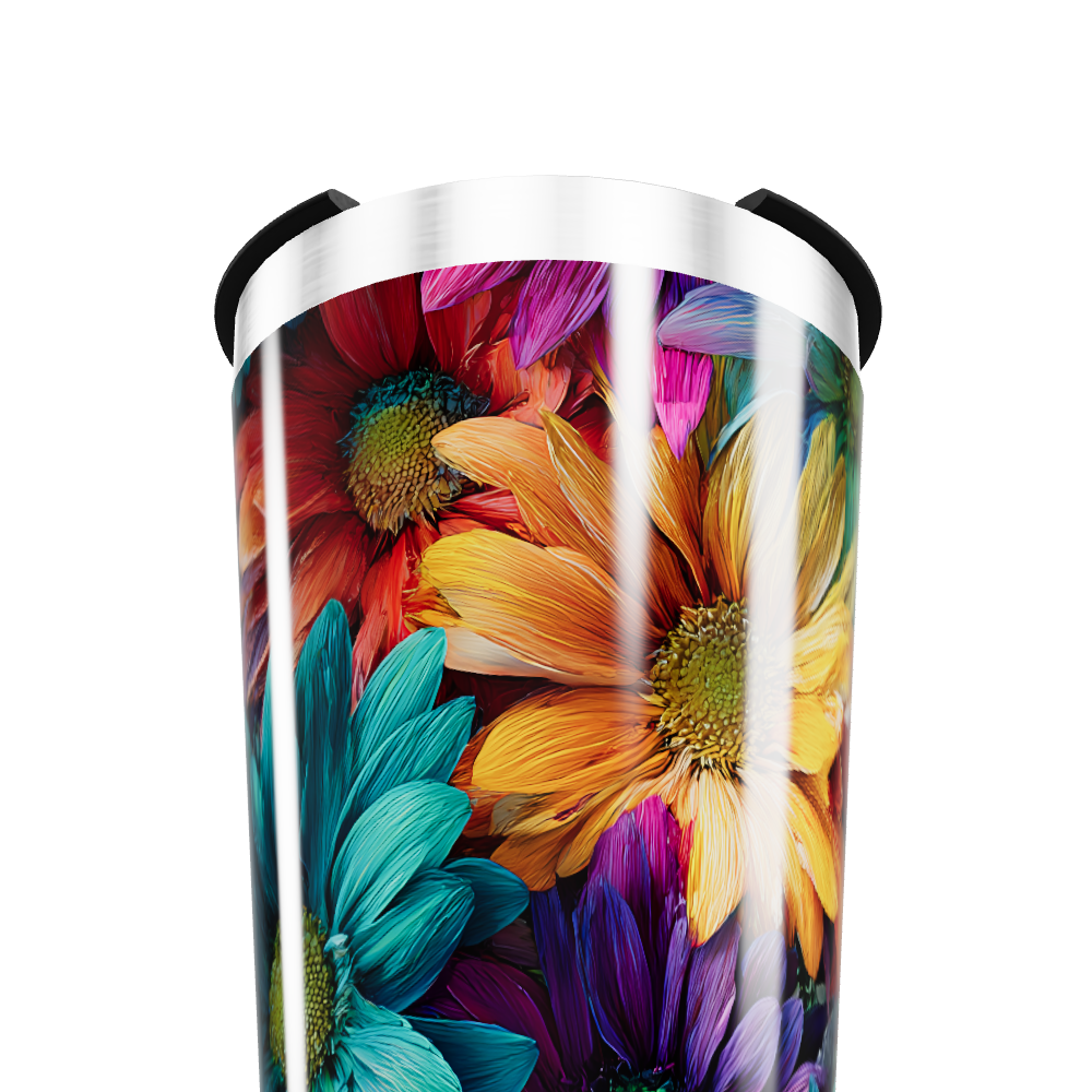 Copo Térmico - Flores Coloridas Inox