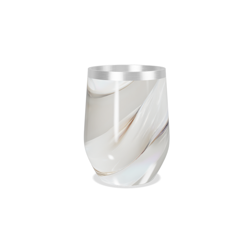 Copo Térmico Slim - Design Marmorizado Branco