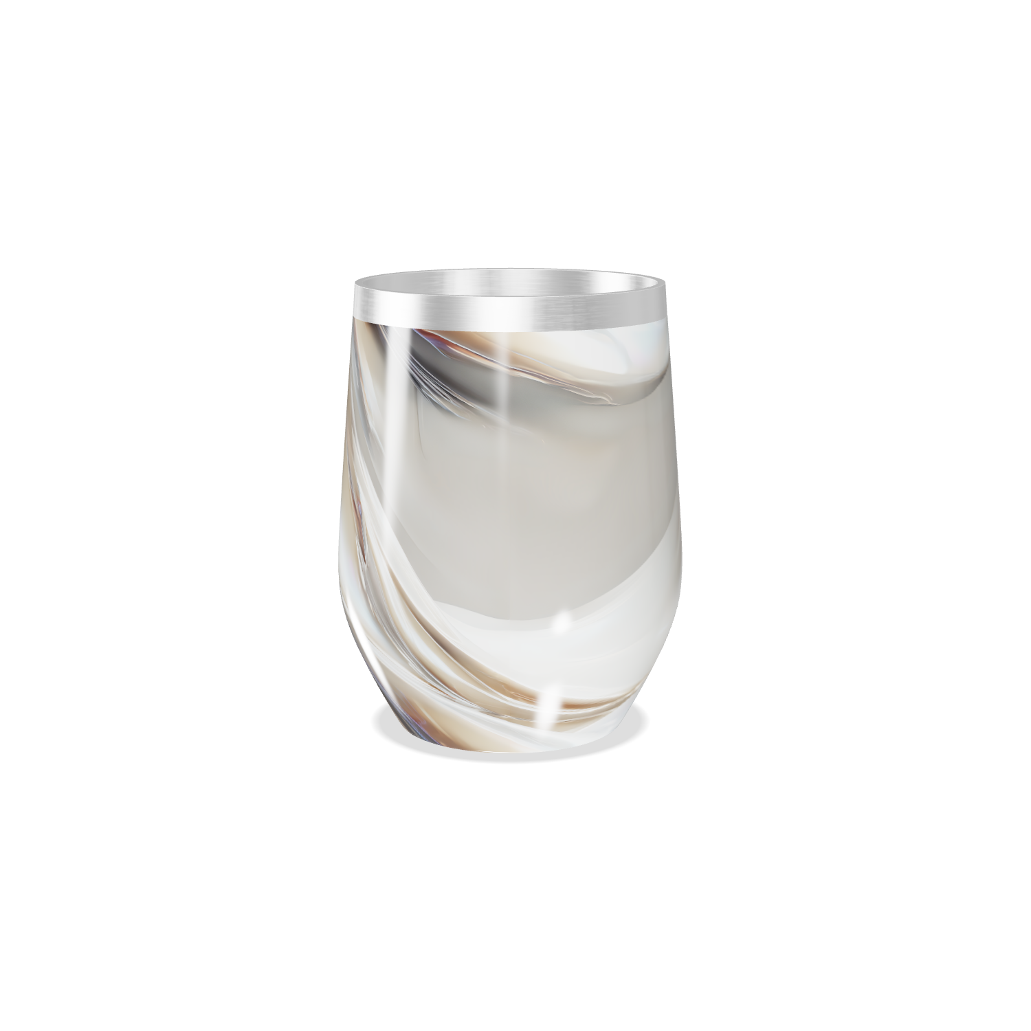 Copo Térmico Slim - Design Marmorizado Branco