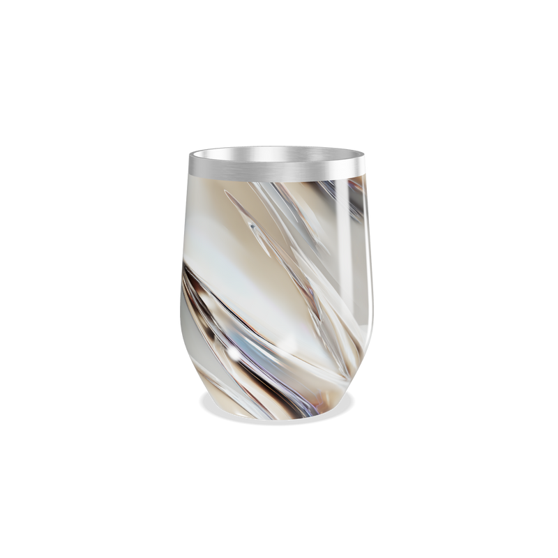 Copo Térmico Slim - Design Marmorizado Branco