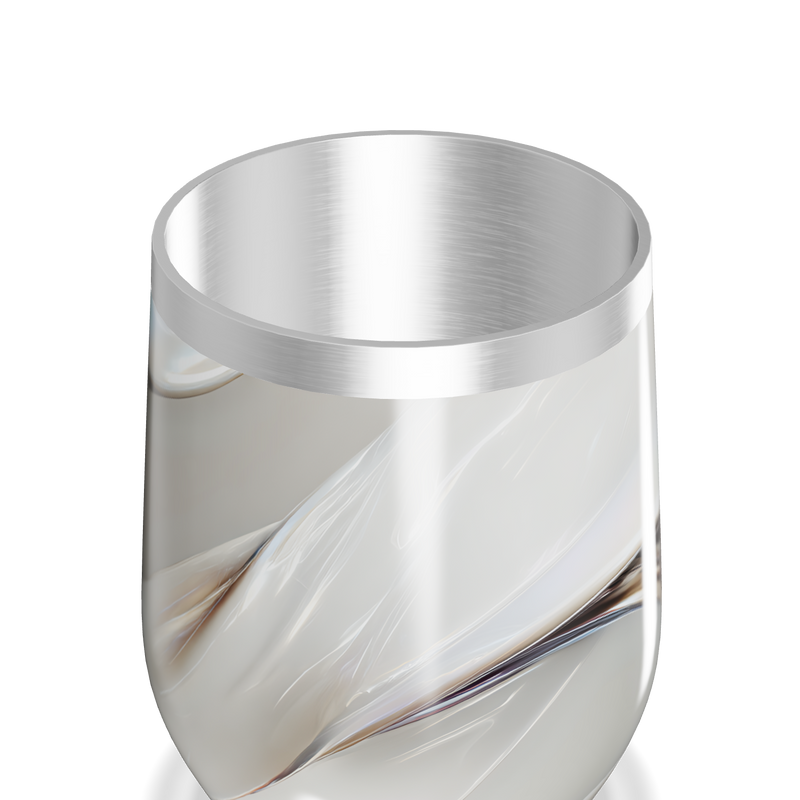 Copo Térmico Slim - Design Marmorizado Branco