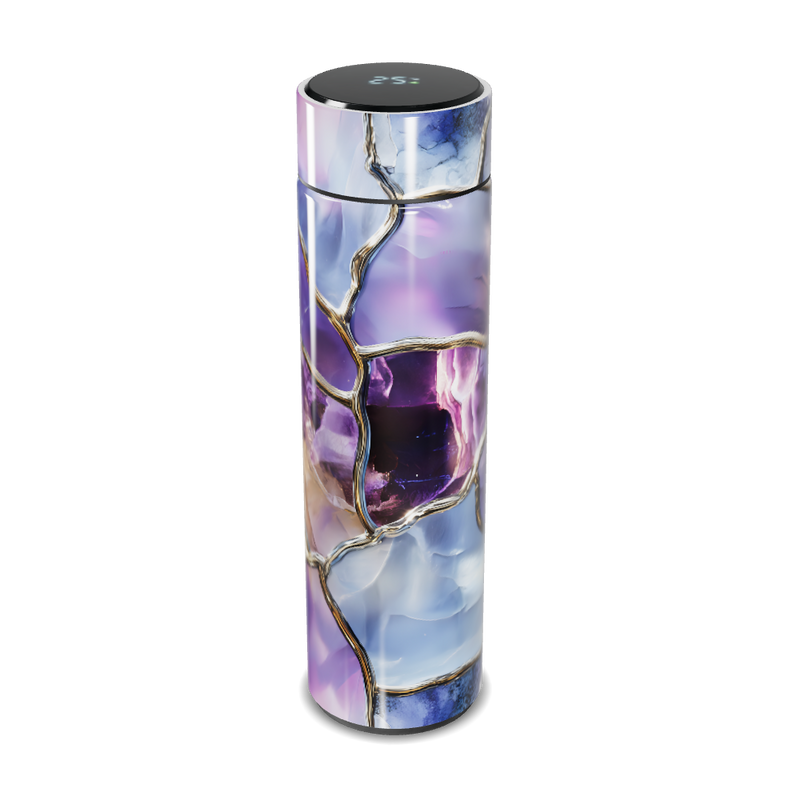 Garrafa Térmica Touch Roxa Estampa Mármore