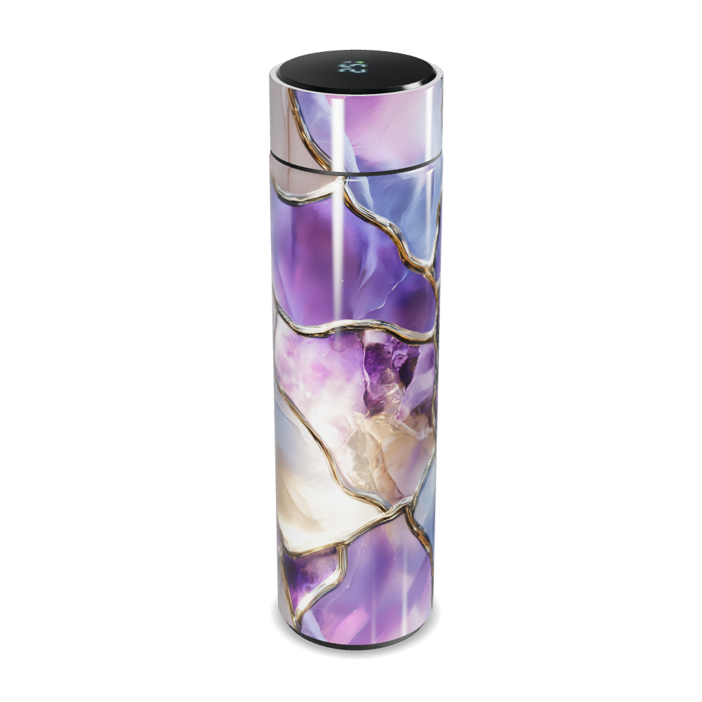 Garrafa Térmica Touch Roxa Estampa Mármore