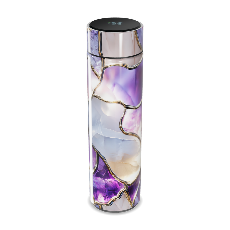 Garrafa Térmica Touch Roxa Estampa Mármore