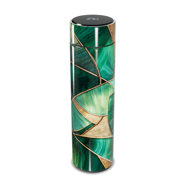 Garrafa Térmica Touch Verde com Design Marmorizado