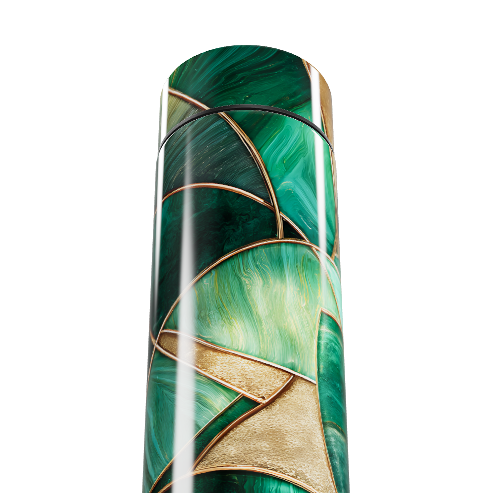 Garrafa Térmica Touch Verde com Design Marmorizado