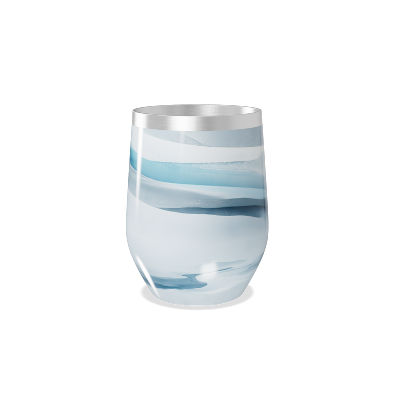 Copo Térmico Slim - Azul com Estampa Ondulada