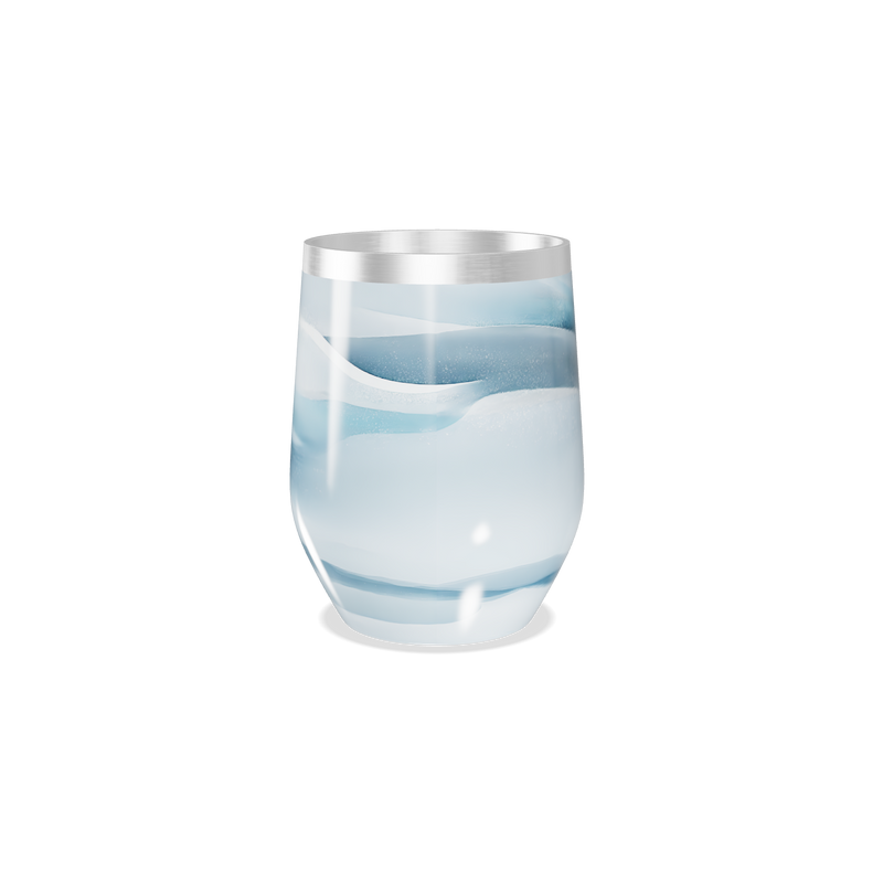 Copo Térmico Slim - Azul com Estampa Ondulada