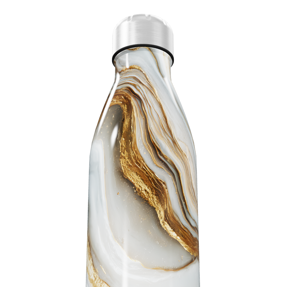 Garrafa Inox - Mármore Dourado