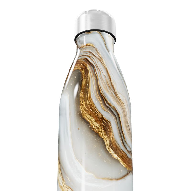 Garrafa Inox - Mármore Dourado