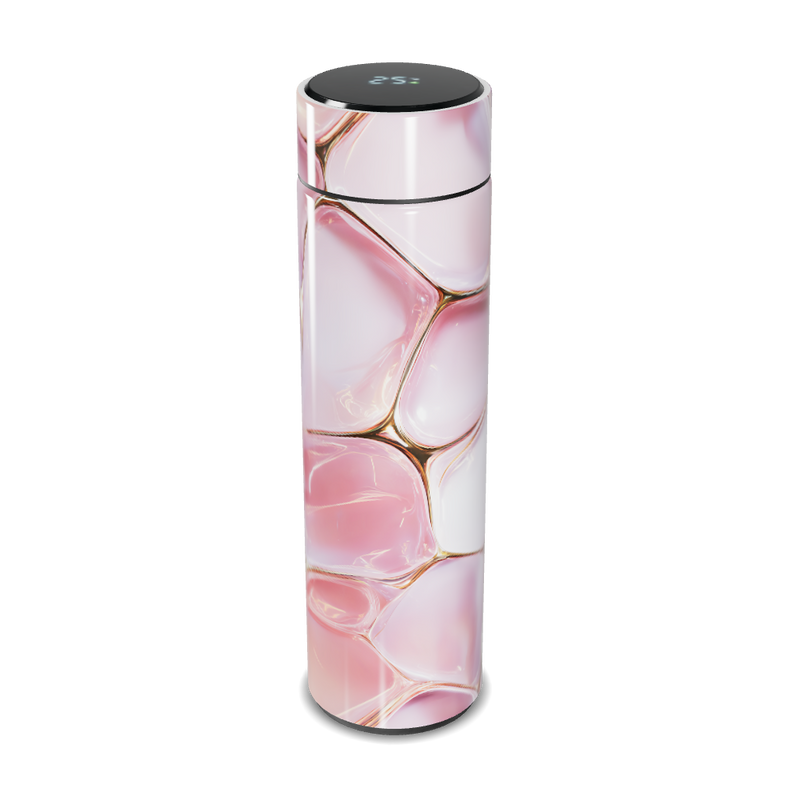 Garrafa Térmica Touch - Rosa Marmorizada Aço