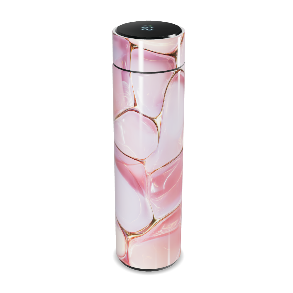 Garrafa Térmica Touch - Rosa Marmorizada Aço