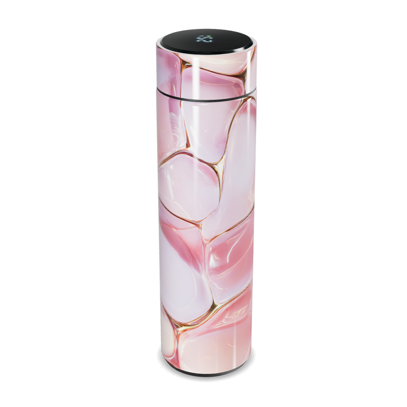 Garrafa Térmica Touch - Rosa Marmorizada Aço