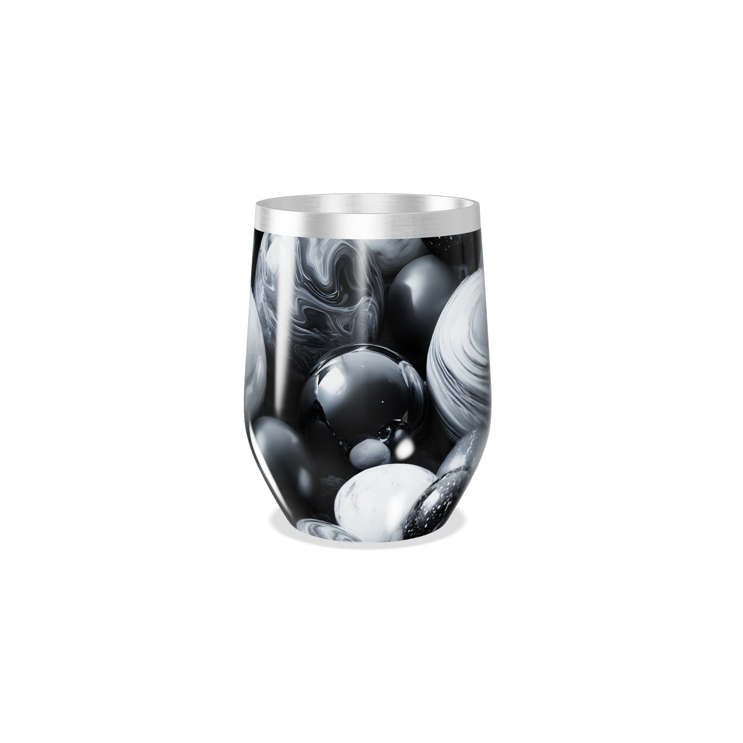 Copo Térmico Slim - Bolhas Preto e Branco