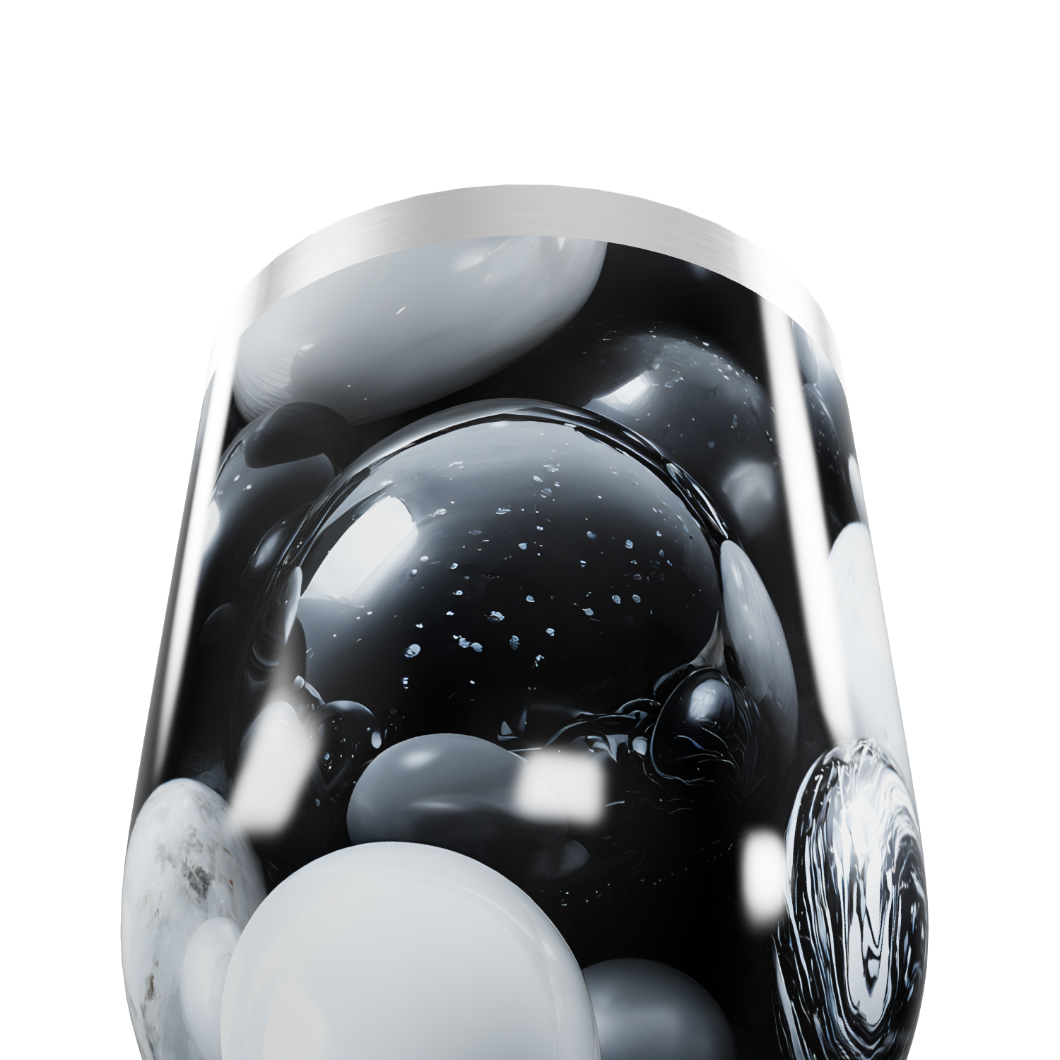 Copo Térmico Slim - Bolhas Preto e Branco