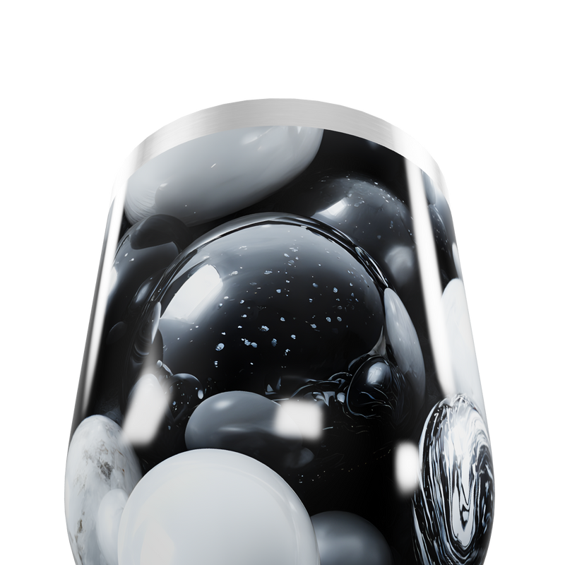 Copo Térmico Slim - Bolhas Preto e Branco