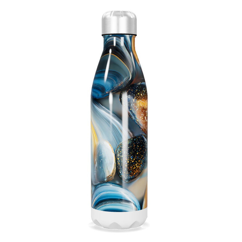 Garrafa Inox - Estampa Pedra Azul