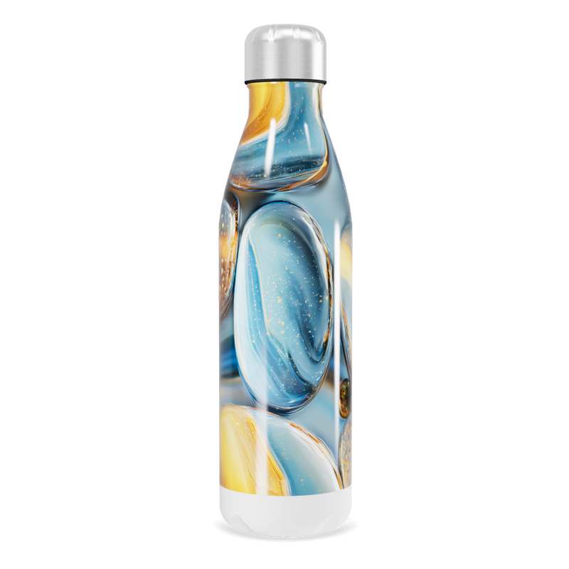 Garrafa Inox - Estampa Pedra Azul