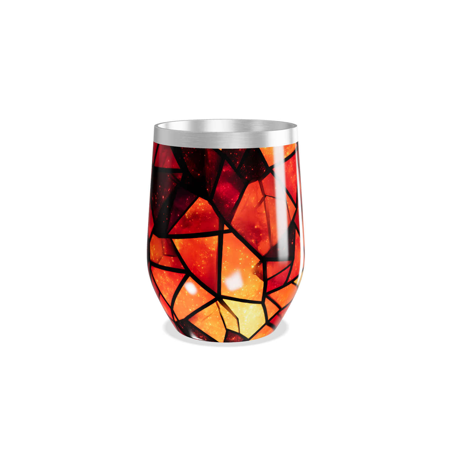 Copo Térmico Slim - Vidro Colorido Abstrato